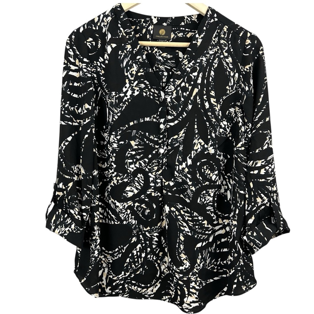 JM Collection 3/4 Sleeve Flowy Blouse Size Small